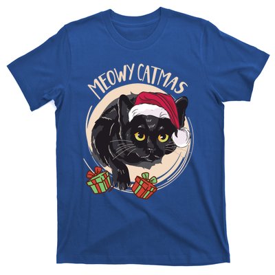 Meowy Catmas Merry Catmas Black Cat Christmas Funny Xmas Gift T-Shirt