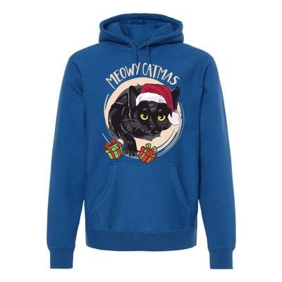 Meowy Catmas Merry Catmas Black Cat Christmas Funny Xmas Gift Premium Hoodie