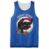 Meowy Catmas Merry Catmas Black Cat Christmas Funny Xmas Gift Mesh Reversible Basketball Jersey Tank