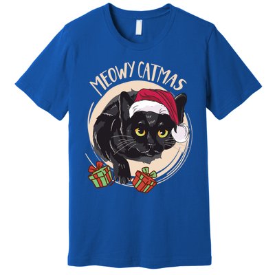 Meowy Catmas Merry Catmas Black Cat Christmas Funny Xmas Gift Premium T-Shirt