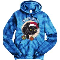 Meowy Catmas Merry Catmas Black Cat Christmas Funny Xmas Gift Tie Dye Hoodie