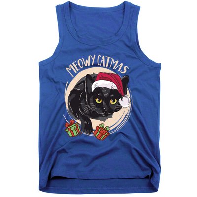 Meowy Catmas Merry Catmas Black Cat Christmas Funny Xmas Gift Tank Top