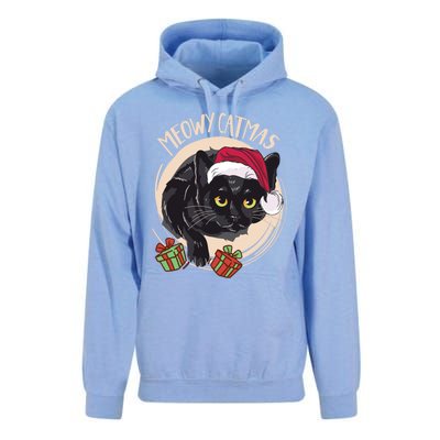 Meowy Catmas Merry Catmas Black Cat Christmas Funny Xmas Gift Unisex Surf Hoodie