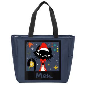 Meh Cat Mid Century Modern Christmas Look Retro 50s 60s Cats Tank Top Zip Tote Bag