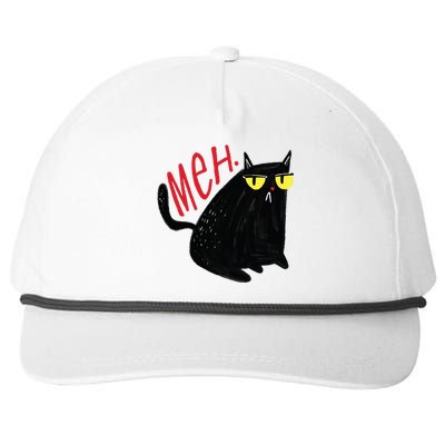 Meh Cat Snapback Five-Panel Rope Hat