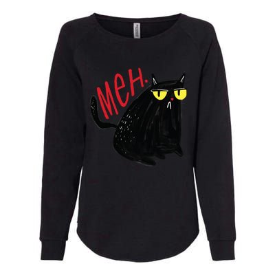 Meh Cat Womens California Wash Sweatshirt