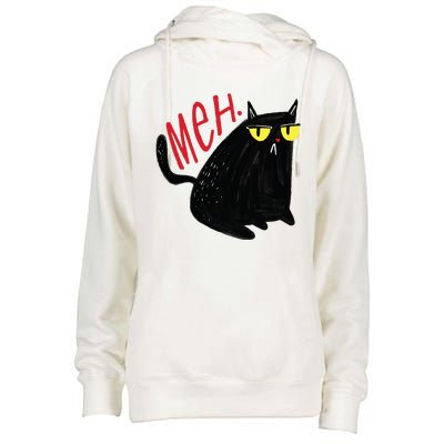 Meh Cat Womens Funnel Neck Pullover Hood