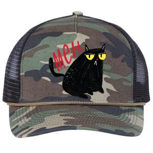 Meh Cat Retro Rope Trucker Hat Cap