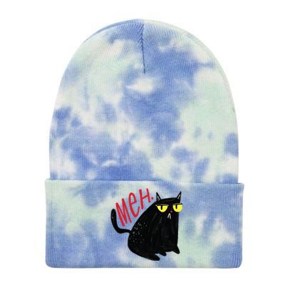 Meh Cat Tie Dye 12in Knit Beanie