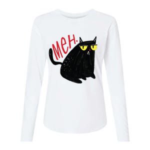 Meh Cat Womens Cotton Relaxed Long Sleeve T-Shirt