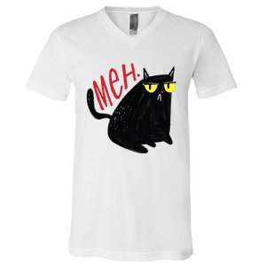 Meh Cat V-Neck T-Shirt