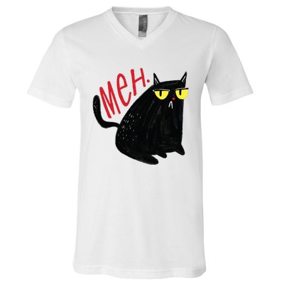 Meh Cat V-Neck T-Shirt