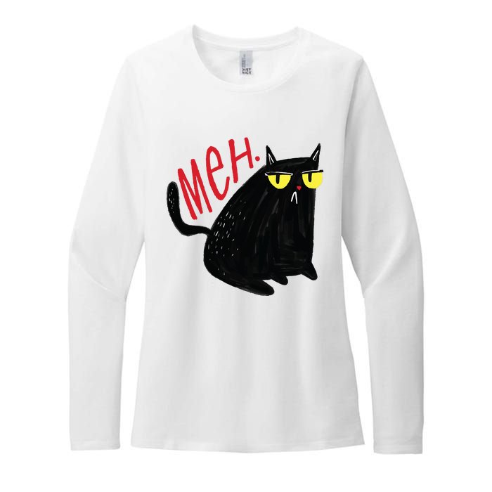 Meh Cat Womens CVC Long Sleeve Shirt