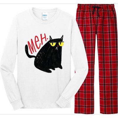 Meh Cat Long Sleeve Pajama Set