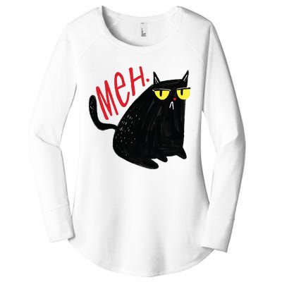 Meh Cat Women's Perfect Tri Tunic Long Sleeve Shirt