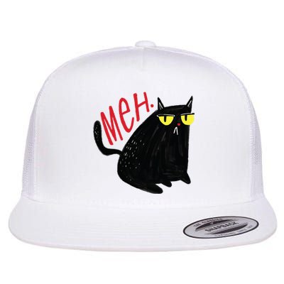 Meh Cat Flat Bill Trucker Hat