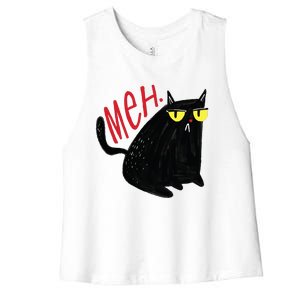 Meh Cat Women's Racerback Cropped Tank