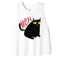 Meh Cat Women's Racerback Cropped Tank