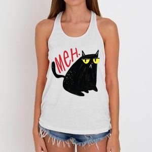 Meh Cat Women's Knotted Racerback Tank