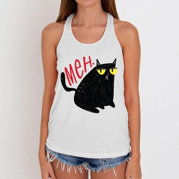 Meh Cat Women's Knotted Racerback Tank