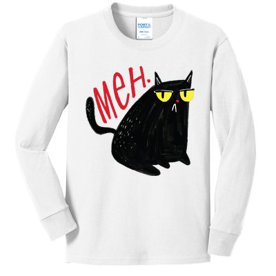 Meh Cat Kids Long Sleeve Shirt