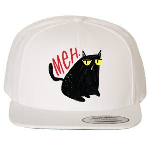 Meh Cat Wool Snapback Cap