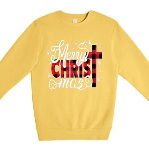 Merry Christ Mas Christian Jesus Christmas Pjs Xmas Pajamas Premium Crewneck Sweatshirt