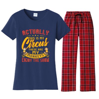 My Circus My Monkeys Funny Gift For Women's Flannel Pajama Set