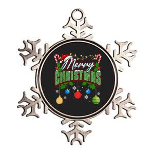 Merry Christmas Matching Family Merry Christmas Xmas Metallic Star Ornament