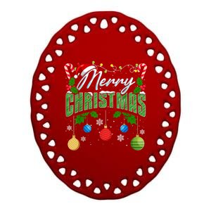 Merry Christmas Matching Family Merry Christmas Xmas Ceramic Oval Ornament