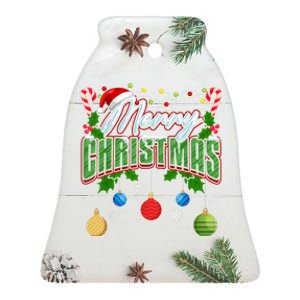 Merry Christmas Matching Family Merry Christmas Xmas Ceramic Bell Ornament