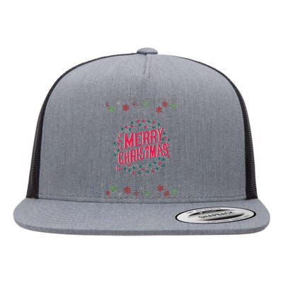 Merry Christmas Flat Bill Trucker Hat