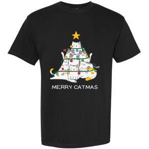 Merry Catmas Merry Christmas Funny Christmas Light Garment-Dyed Heavyweight T-Shirt