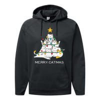 Merry Catmas Merry Christmas Funny Christmas Light Performance Fleece Hoodie