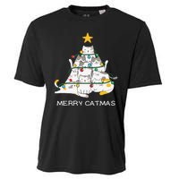 Merry Catmas Merry Christmas Funny Christmas Light Cooling Performance Crew T-Shirt