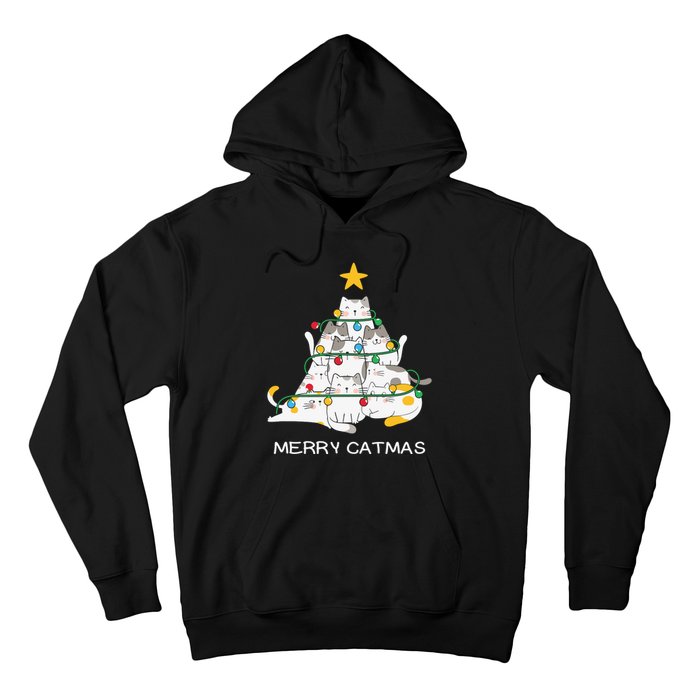 Merry Catmas Merry Christmas Funny Christmas Light Hoodie