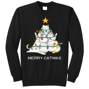 Merry Catmas Merry Christmas Funny Christmas Light Sweatshirt