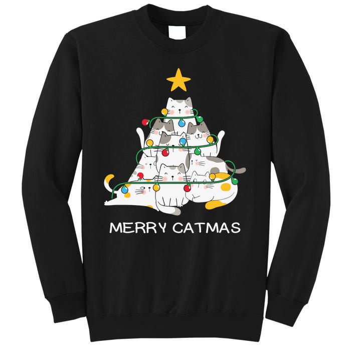 Merry Catmas Merry Christmas Funny Christmas Light Sweatshirt