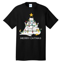 Merry Catmas Merry Christmas Funny Christmas Light Tall T-Shirt