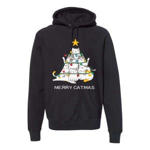 Merry Catmas Merry Christmas Funny Christmas Light Premium Hoodie