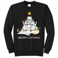 Merry Catmas Merry Christmas Funny Christmas Light Tall Sweatshirt