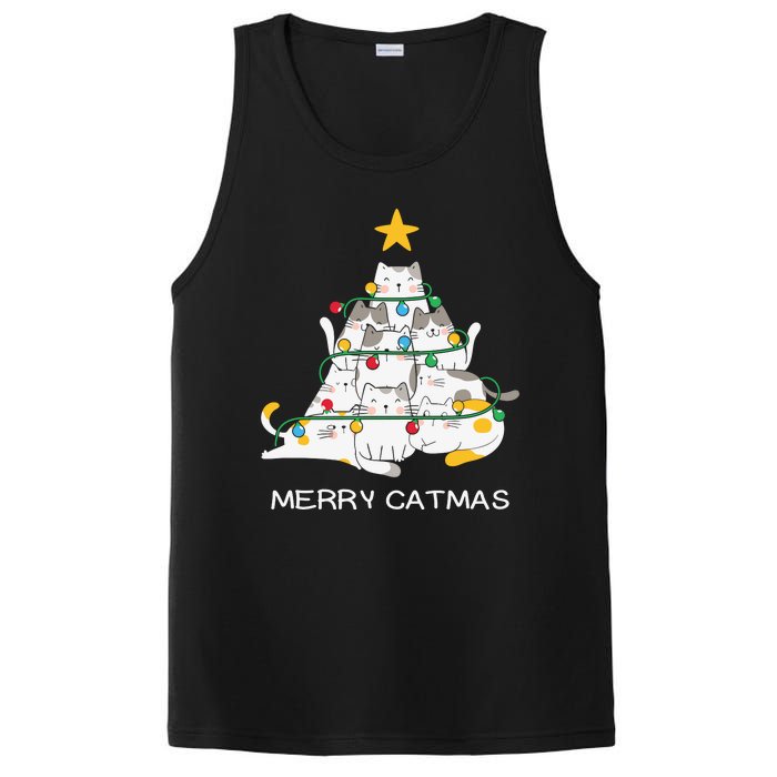 Merry Catmas Merry Christmas Funny Christmas Light PosiCharge Competitor Tank