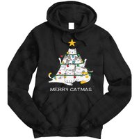 Merry Catmas Merry Christmas Funny Christmas Light Tie Dye Hoodie