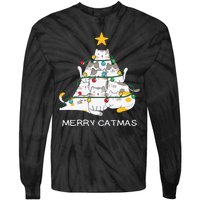 Merry Catmas Merry Christmas Funny Christmas Light Tie-Dye Long Sleeve Shirt