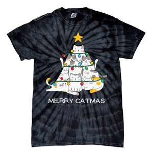 Merry Catmas Merry Christmas Funny Christmas Light Tie-Dye T-Shirt