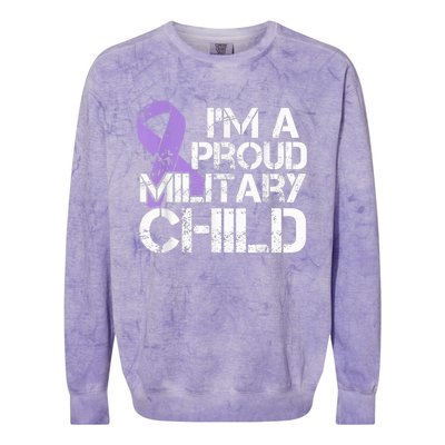 Military Child Month Boys Shirt Purple Up Brat Kid Colorblast Crewneck Sweatshirt