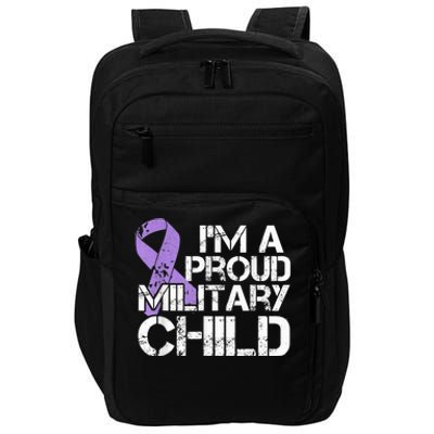 Military Child Month Boys Shirt Purple Up Brat Kid Impact Tech Backpack