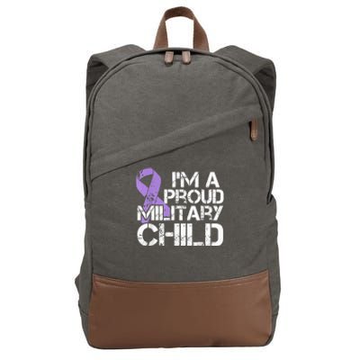 Military Child Month Boys Shirt Purple Up Brat Kid Cotton Canvas Backpack