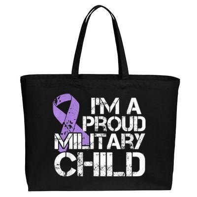 Military Child Month Boys Shirt Purple Up Brat Kid Cotton Canvas Jumbo Tote