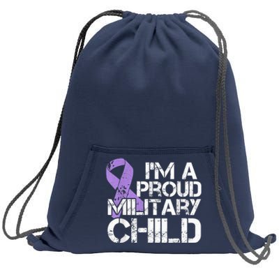 Military Child Month Boys Shirt Purple Up Brat Kid Sweatshirt Cinch Pack Bag